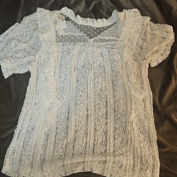 Lace Ruffle Blouse - Picture 2 of 6
